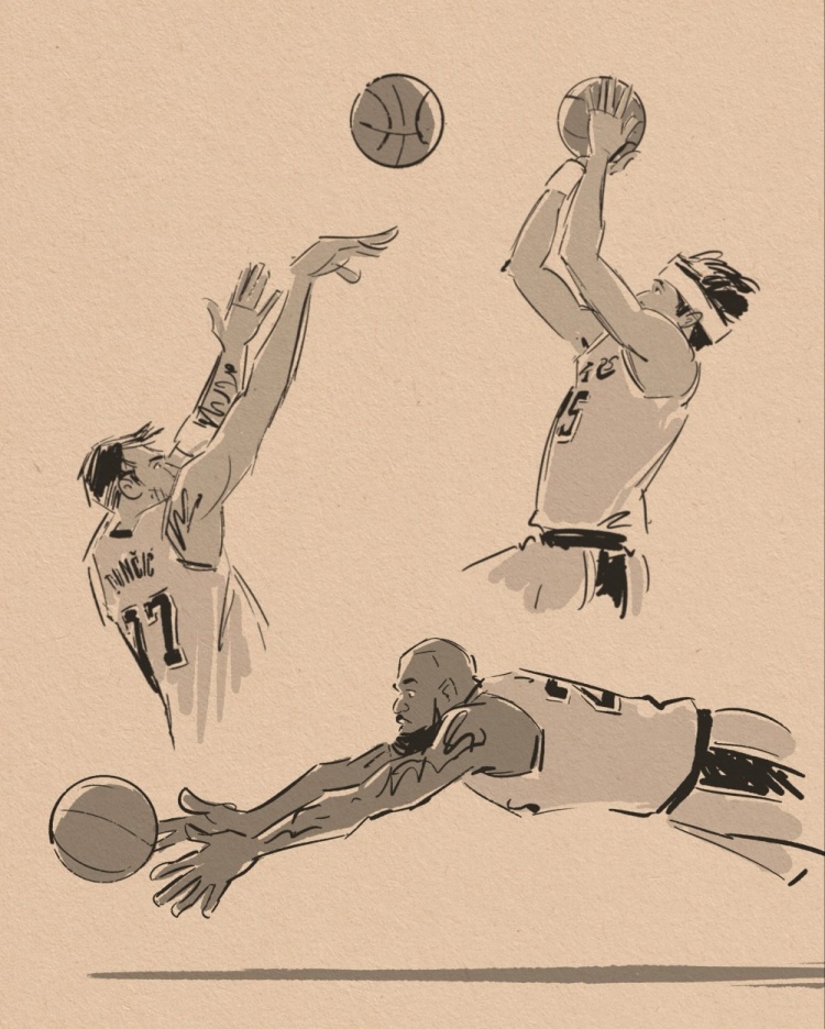 开云娱乐-壁纸请收藏！美漫画家晒作品 老詹鱼跃&amp;小里1+2&amp;东契奇绝平全都有